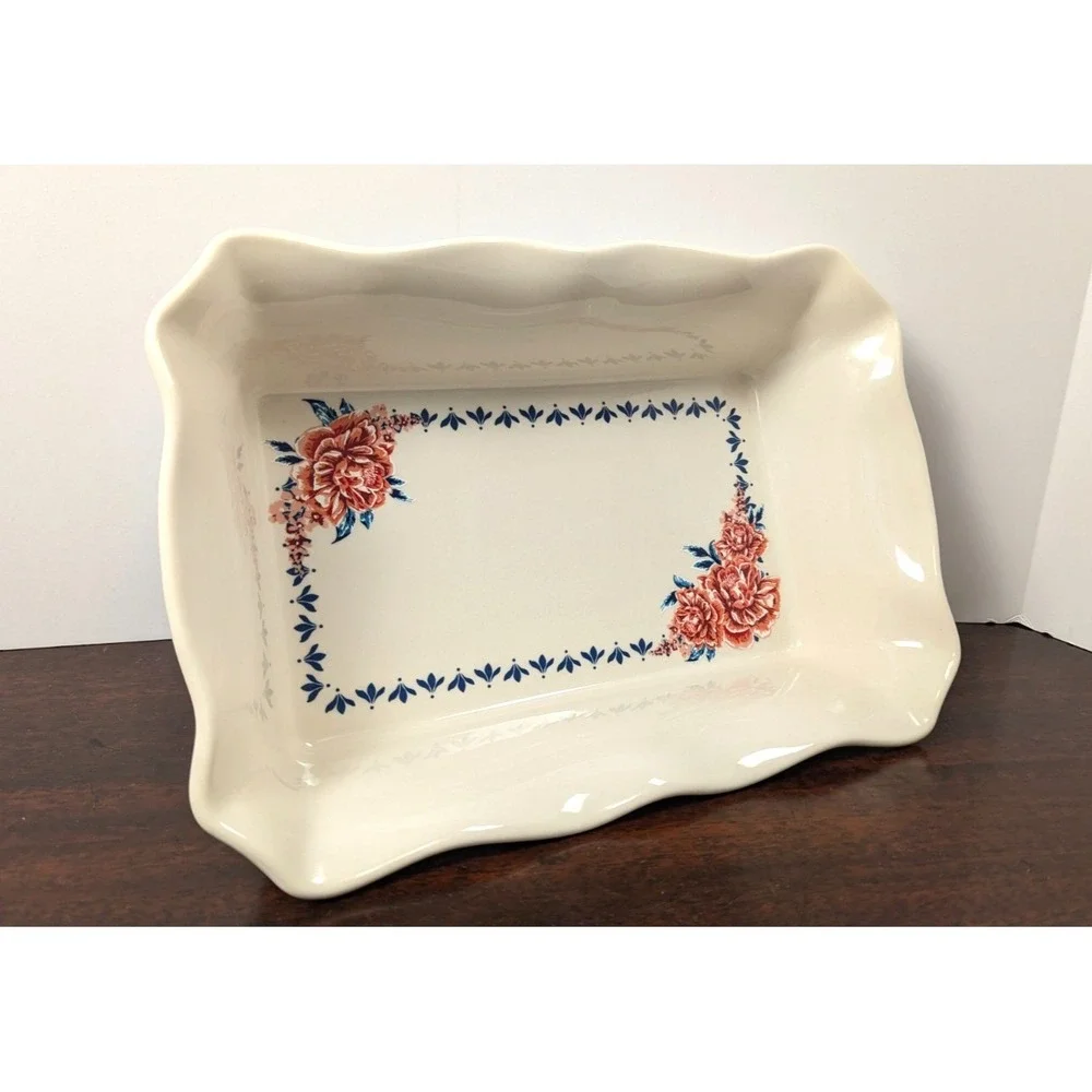 Pioneer Woman Keepsake Floral 12x8 Ceramic Stoneware Baker Dish 3418DMT